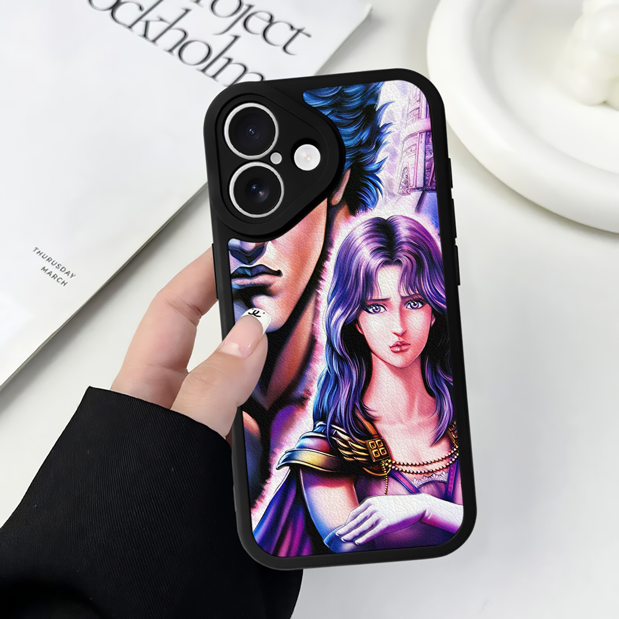（画像用） 北斗の拳 Fist of the North Star 【iPhone 16シリーズ対応】シリコンスマホケース（レザー調） 材質：シリコン